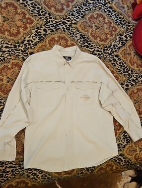 Harley‑Davidson Light Cream Long Sleeve Shirt Jacket